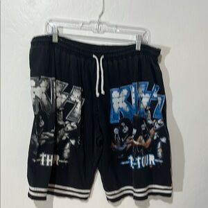 KISS Band Graphic Black Shorts